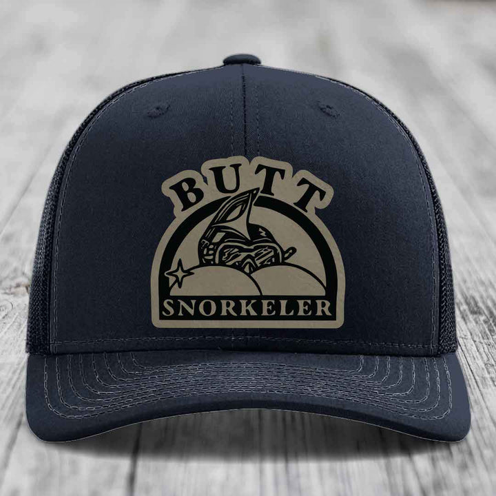 Dark blue trucker hat with beige &