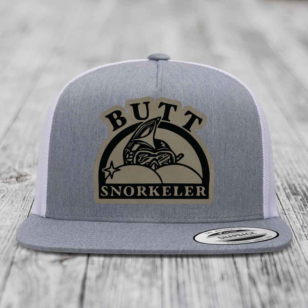 Grey trucker hat with beige and black &