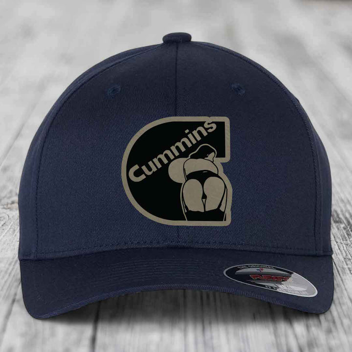 Dark blue baseball cap with Cummins logo patch featuring a stylized &