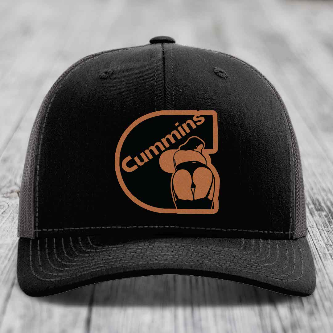 Cummins Curves - Leather Patch Hat - Rawhide to Black Patch - Richardson 112 Snapback Trucker Hat
