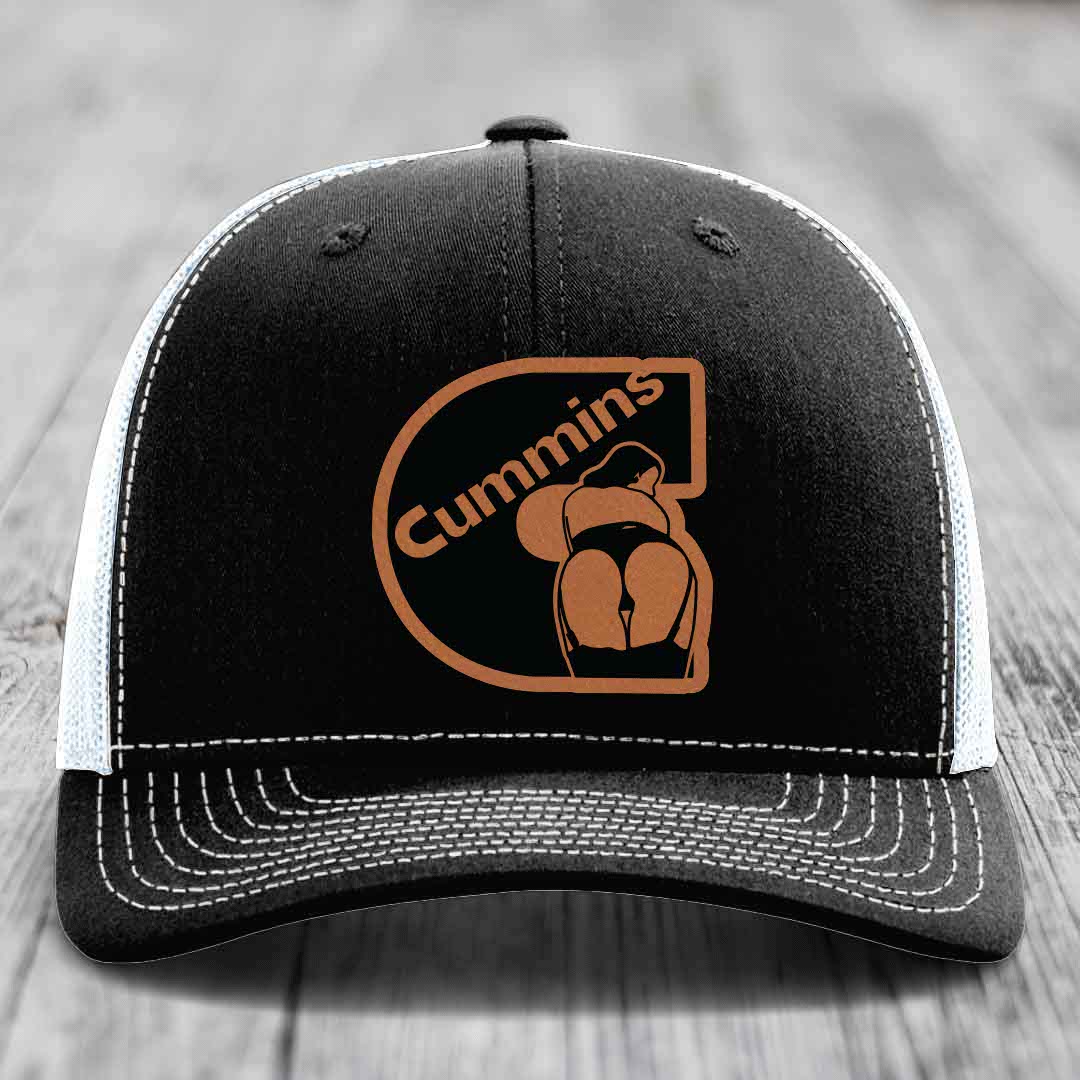 Cummins Curves - Leather Patch Hat - Rawhide to Black Patch - Richardson 112 Snapback Trucker Hat