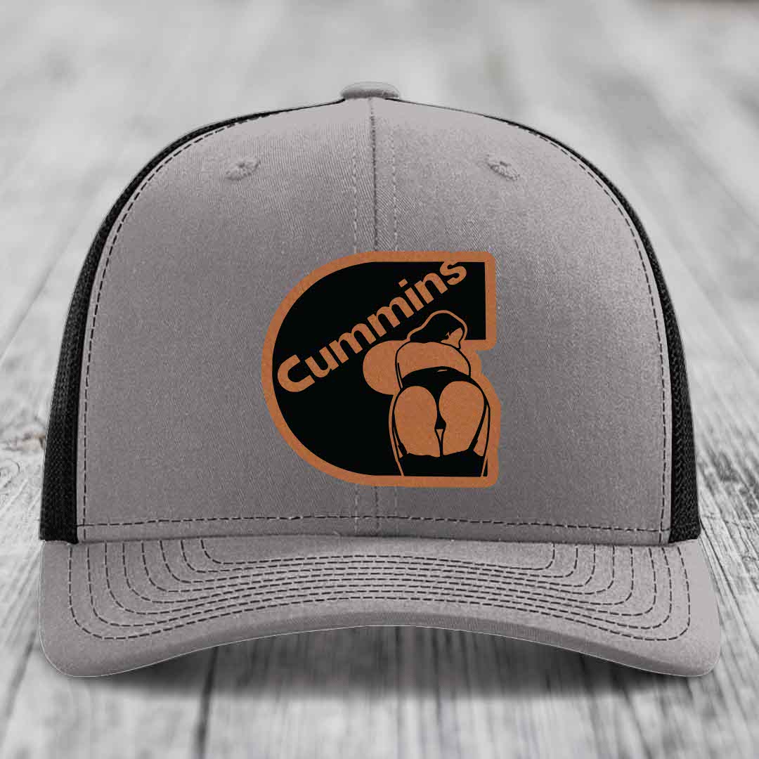 Cummins Curves - Leather Patch Hat - Rawhide to Black Patch - Richardson 112 Snapback Trucker Hat
