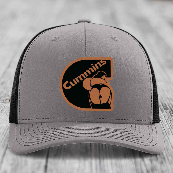 Cummins Curves - Leather Patch Hat - Rawhide to Black Patch - Richardson 112 Snapback Trucker Hat