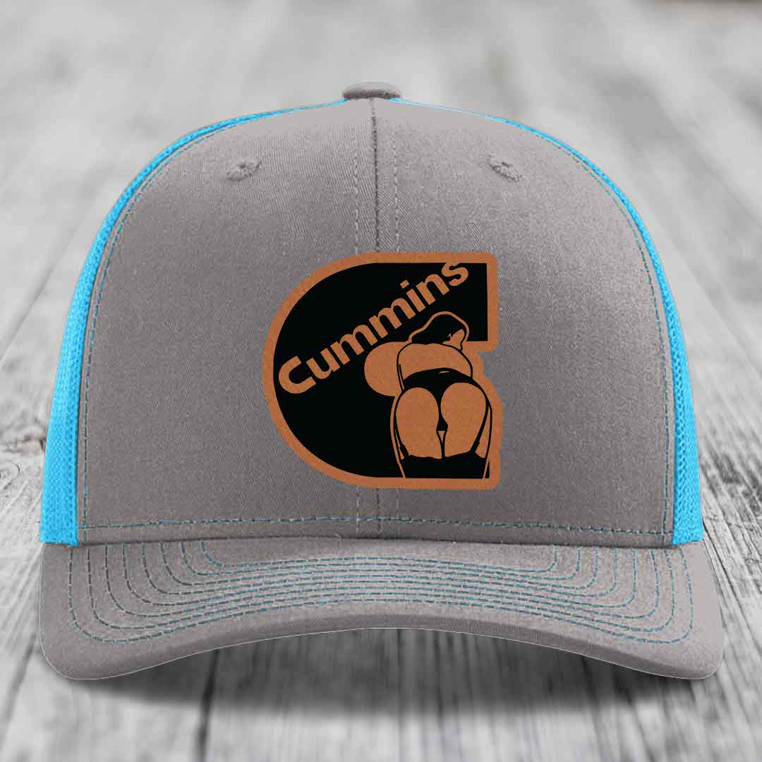 Cummins Curves - Leather Patch Hat - Rawhide to Black Patch - Richardson 112 Snapback Trucker Hat