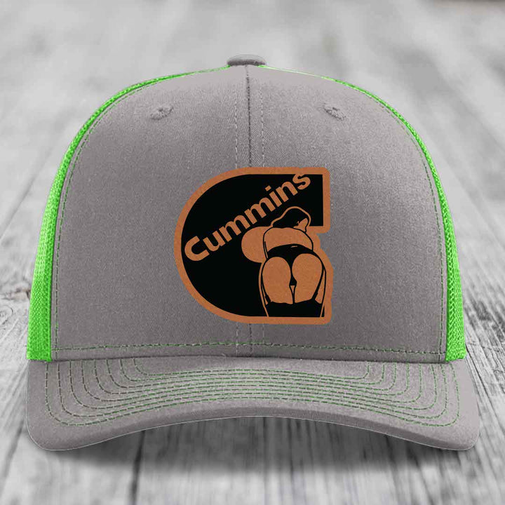 Cummins Curves - Leather Patch Hat - Rawhide to Black Patch - Richardson 112 Snapback Trucker Hat