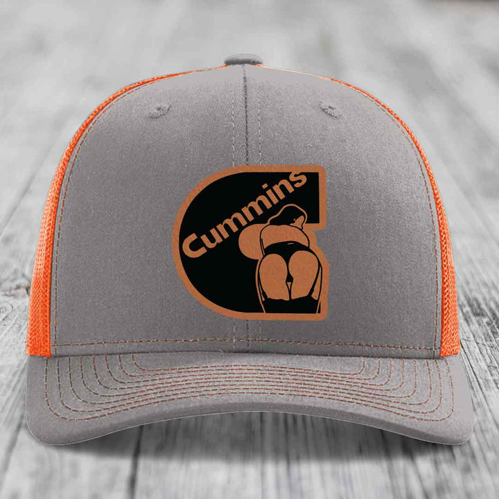 Cummins Curves - Leather Patch Hat - Rawhide to Black Patch - Richardson 112 Snapback Trucker Hat