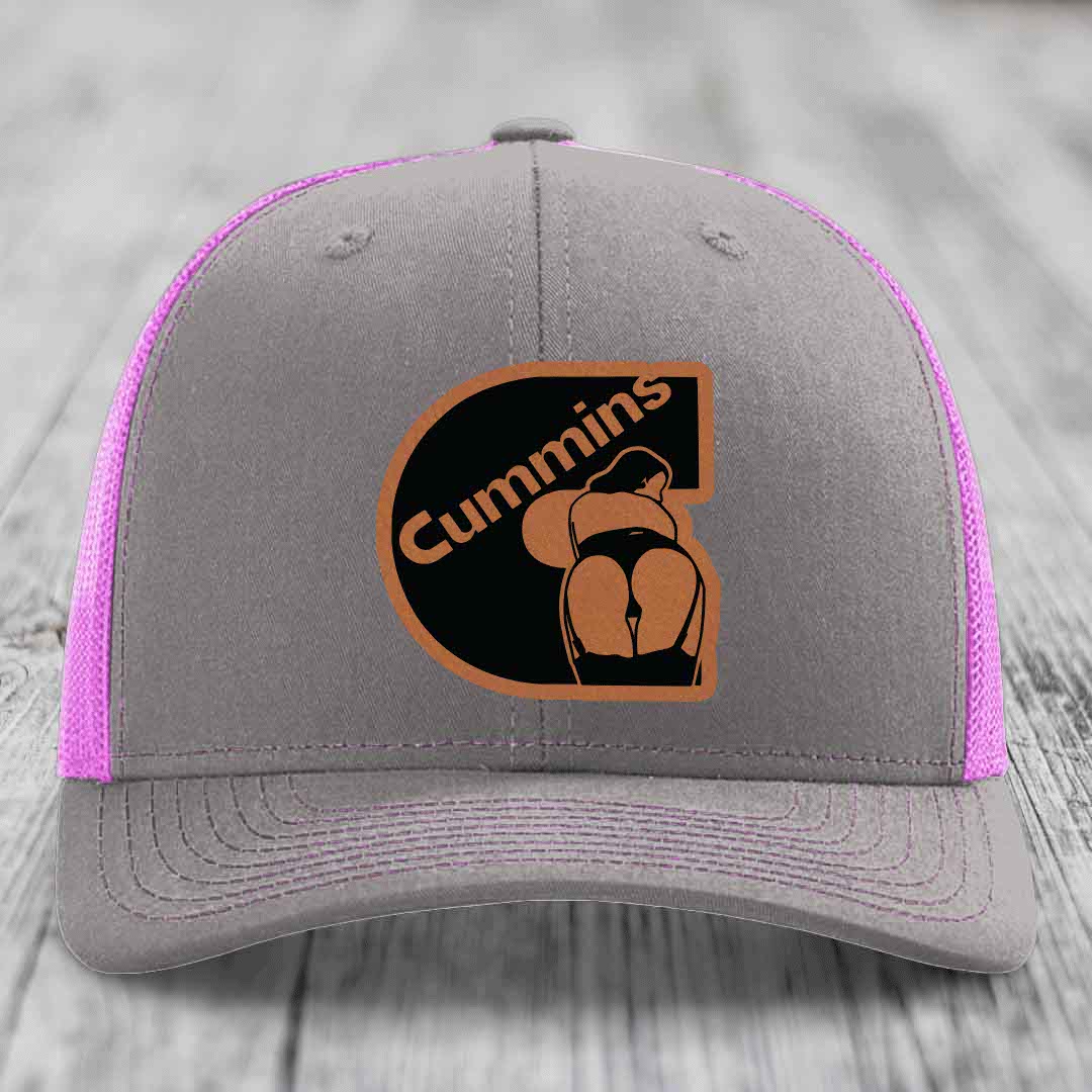 Cummins Curves - Leather Patch Hat - Rawhide to Black Patch - Richardson 112 Snapback Trucker Hat