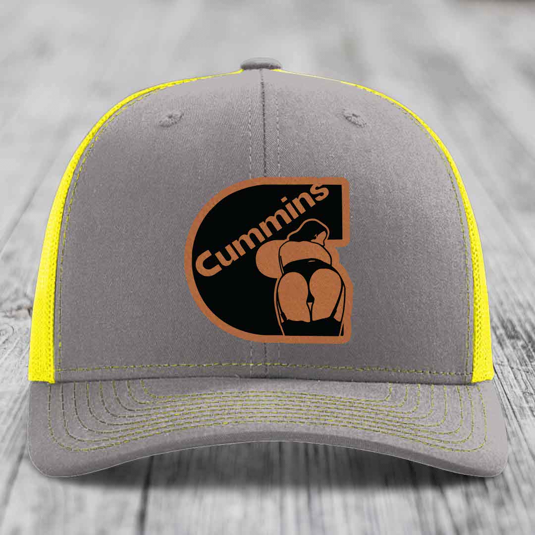 Cummins Curves - Leather Patch Hat - Rawhide to Black Patch - Richardson 112 Snapback Trucker Hat