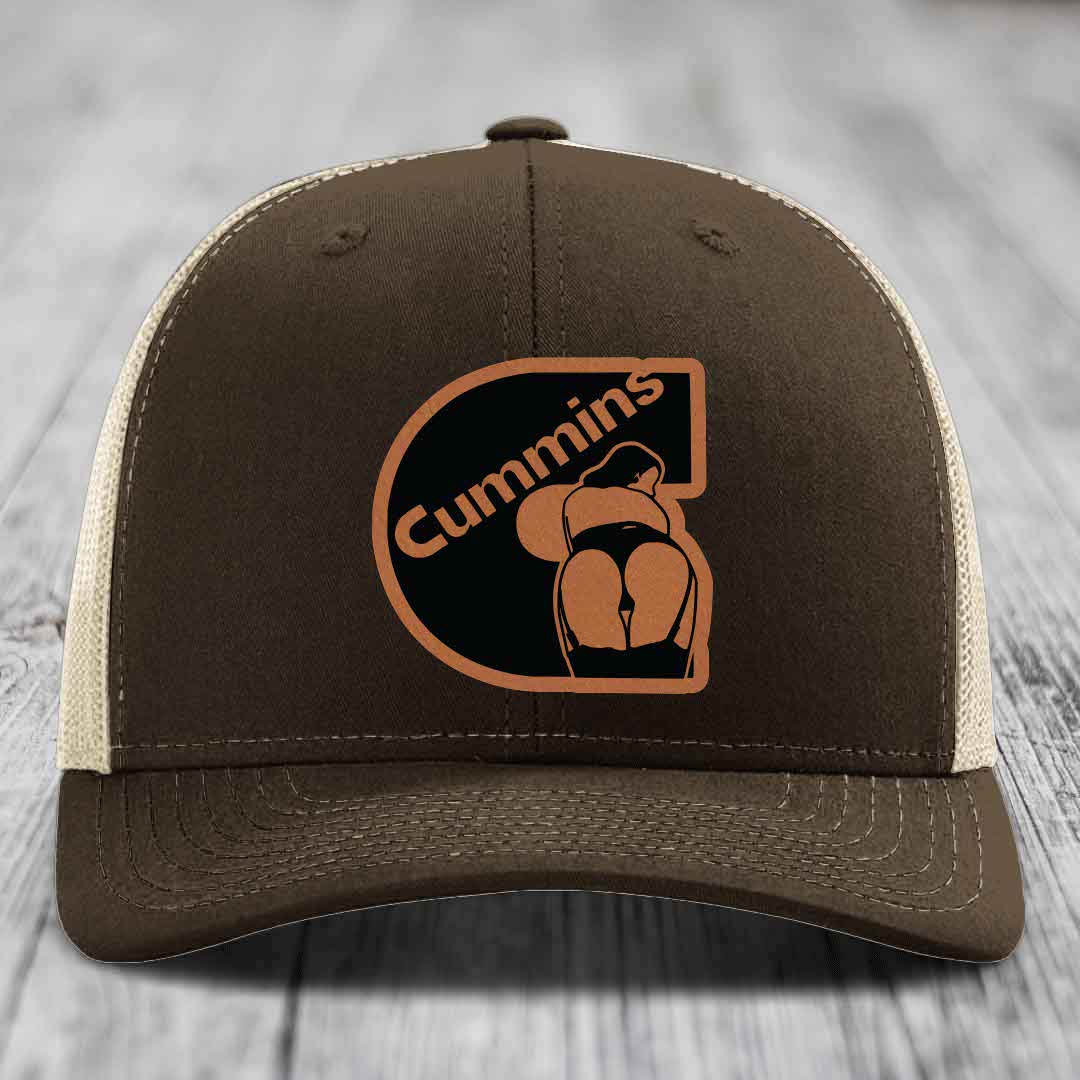 Cummins Curves - Leather Patch Hat - Rawhide to Black Patch - Richardson 112 Snapback Trucker Hat