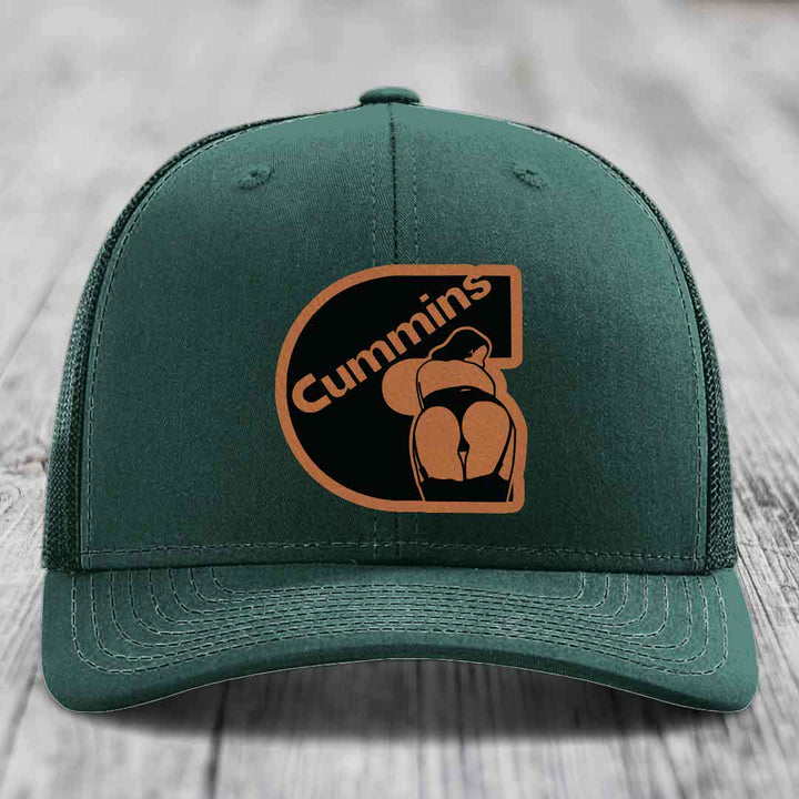 Cummins Curves - Leather Patch Hat - Rawhide to Black Patch - Richardson 112 Snapback Trucker Hat