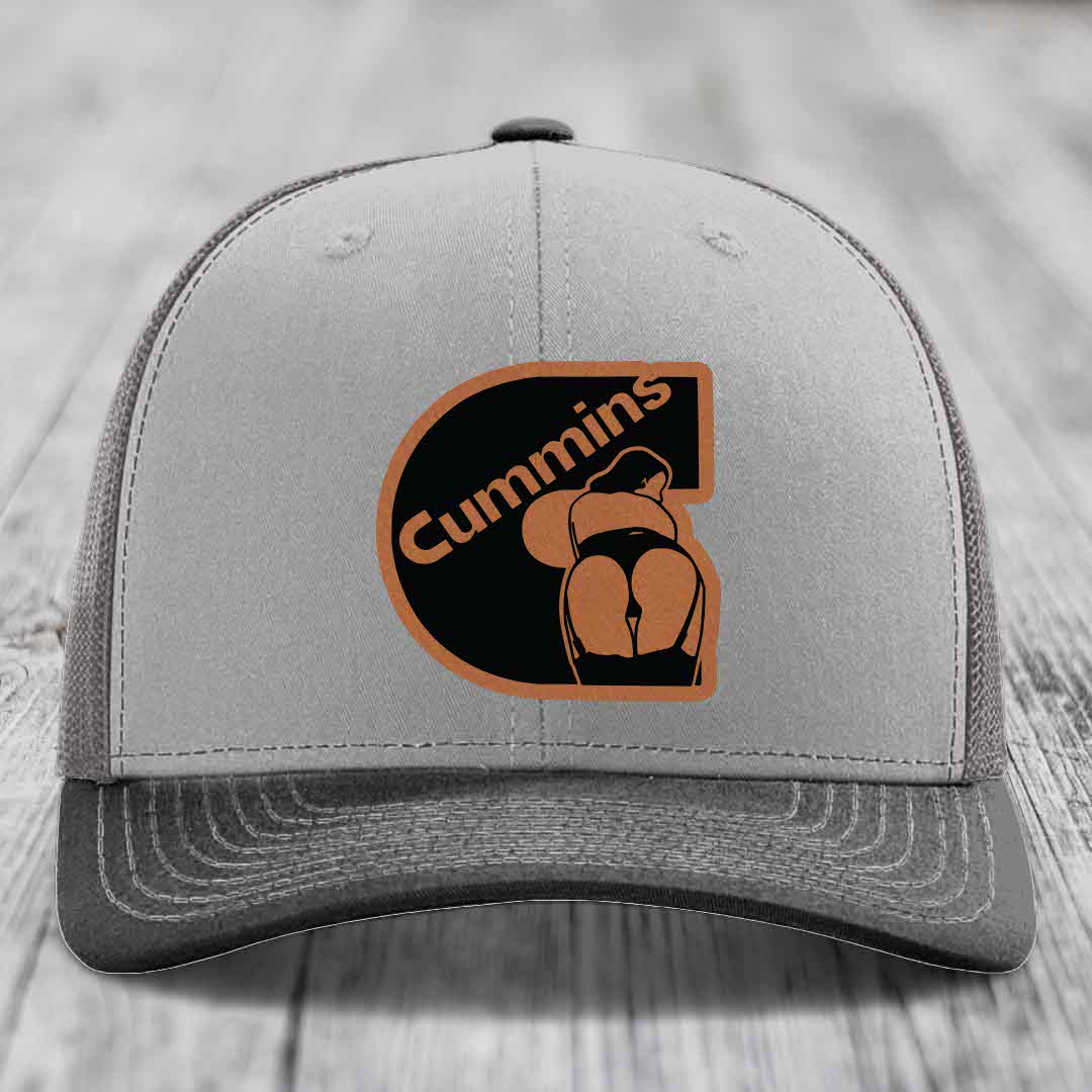 Cummins Curves - Leather Patch Hat - Rawhide to Black Patch - Richardson 112 Snapback Trucker Hat