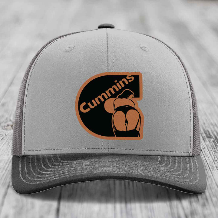 Cummins Curves - Leather Patch Hat - Rawhide to Black Patch - Richardson 112 Snapback Trucker Hat