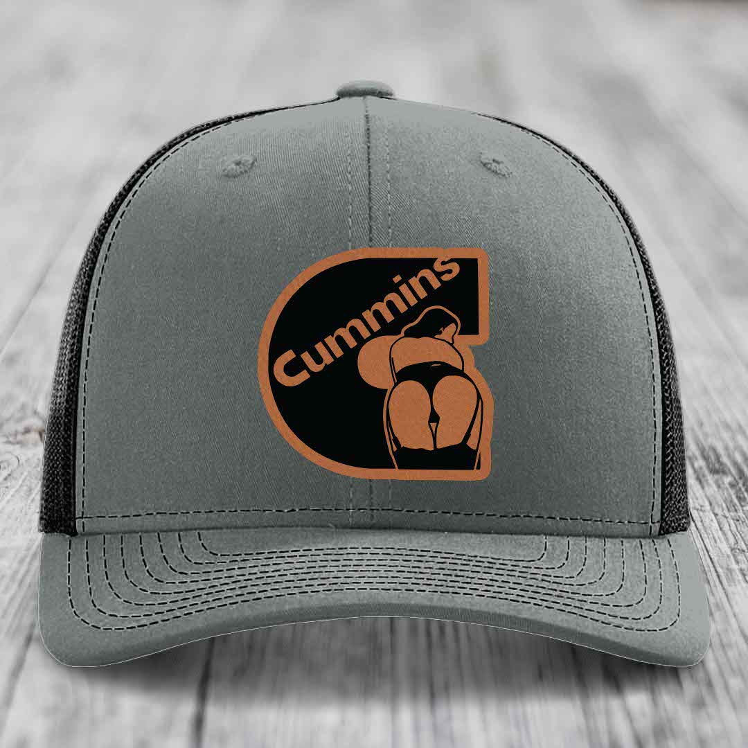 Cummins Curves - Leather Patch Hat - Rawhide to Black Patch - Richardson 112 Snapback Trucker Hat