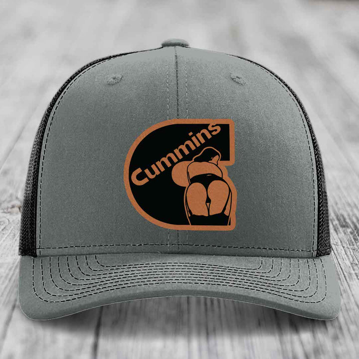 Cummins Curves - Leather Patch Hat - Rawhide to Black Patch - Richardson 112 Snapback Trucker Hat