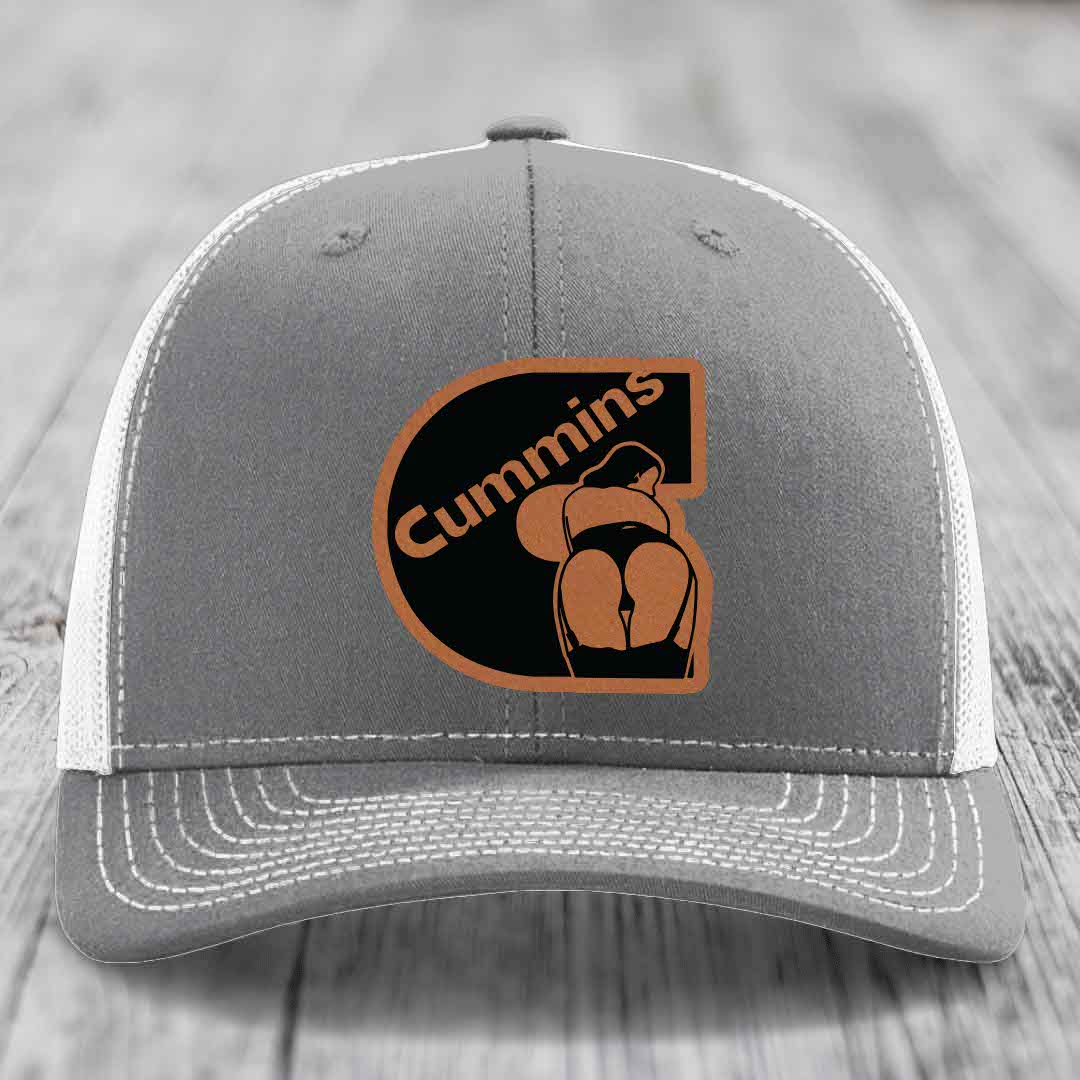 Cummins Curves - Leather Patch Hat - Rawhide to Black Patch - Richardson 112 Snapback Trucker Hat