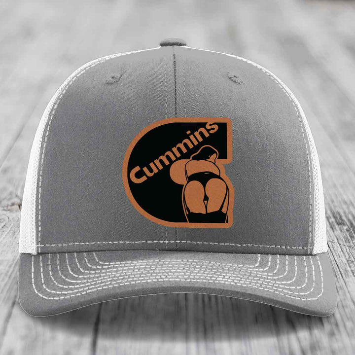 Cummins Curves - Leather Patch Hat - Rawhide to Black Patch - Richardson 112 Snapback Trucker Hat
