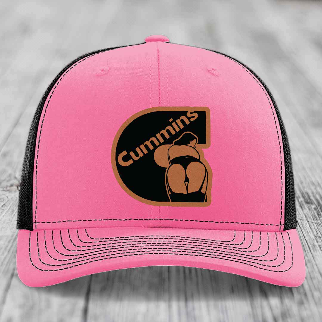 Cummins Curves - Leather Patch Hat - Rawhide to Black Patch - Richardson 112 Snapback Trucker Hat