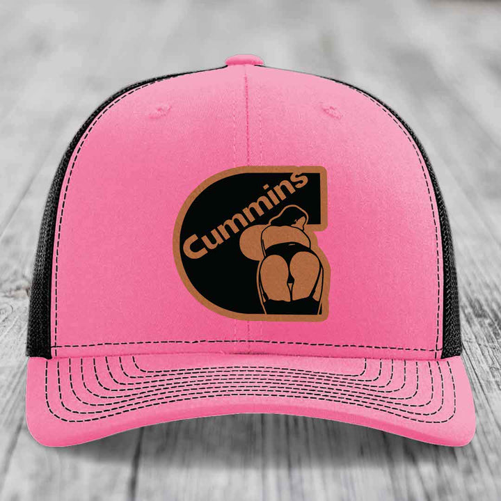 Cummins Curves - Leather Patch Hat - Rawhide to Black Patch - Richardson 112 Snapback Trucker Hat