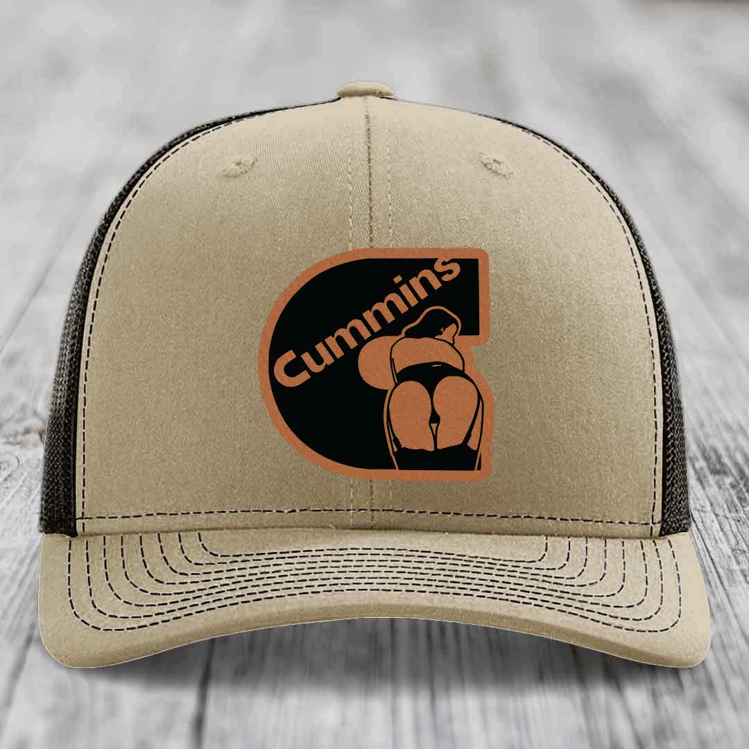 Cummins Curves - Leather Patch Hat - Rawhide to Black Patch - Richardson 112 Snapback Trucker Hat