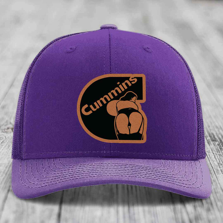 Cummins Curves - Leather Patch Hat - Rawhide to Black Patch - Richardson 112 Snapback Trucker Hat