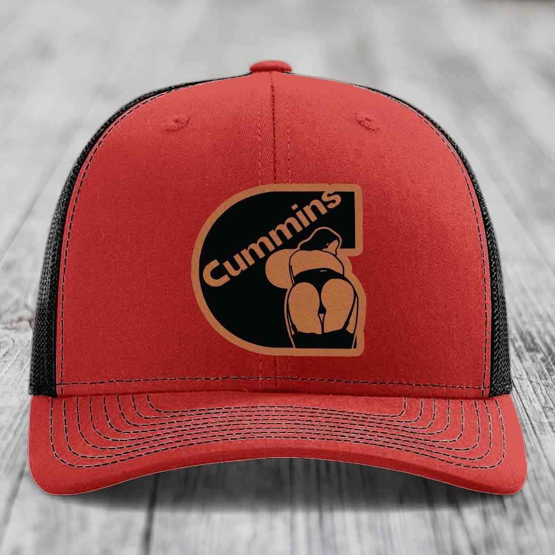 Cummins Curves - Leather Patch Hat - Rawhide to Black Patch - Richardson 112 Snapback Trucker Hat