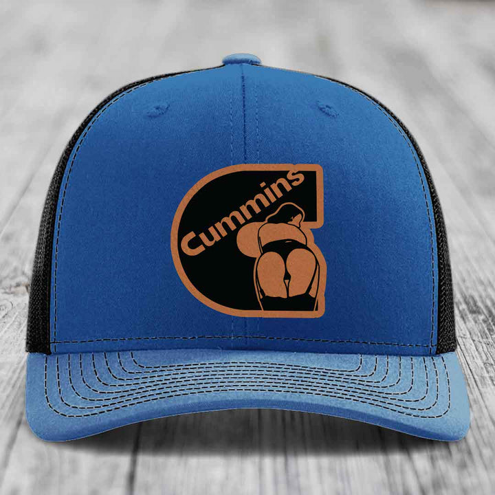 Cummins Curves - Leather Patch Hat - Rawhide to Black Patch - Richardson 112 Snapback Trucker Hat
