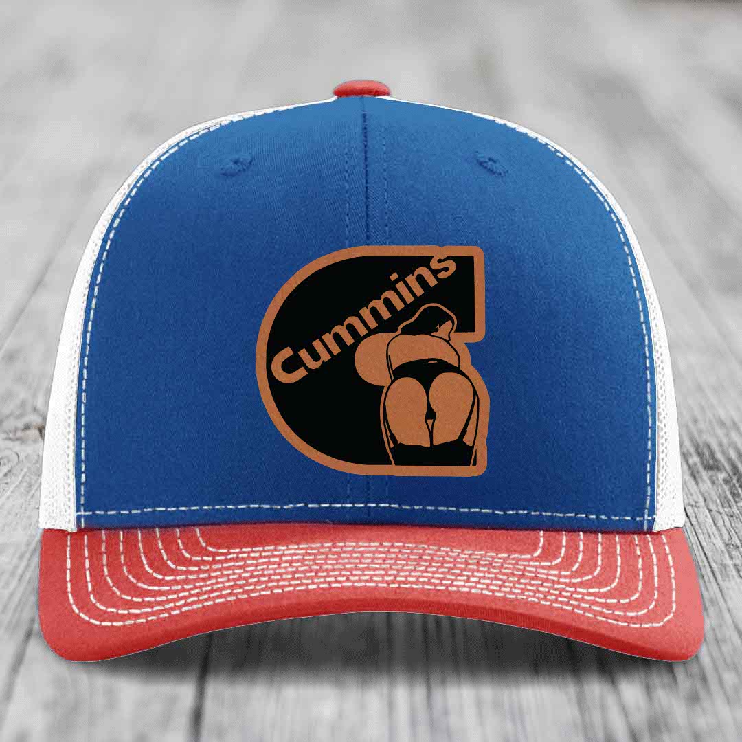 Cummins Curves - Leather Patch Hat - Rawhide to Black Patch - Richardson 112 Snapback Trucker Hat