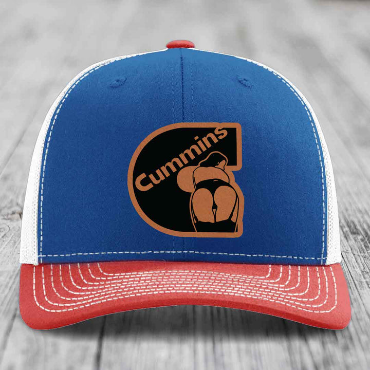 Cummins Curves - Leather Patch Hat - Rawhide to Black Patch - Richardson 112 Snapback Trucker Hat