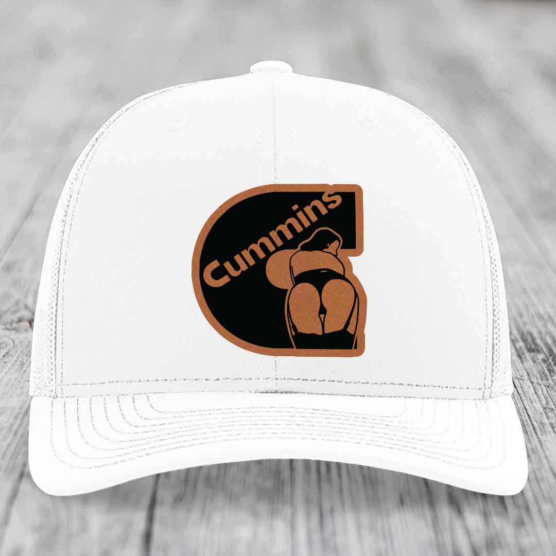 Cummins Curves - Leather Patch Hat - Rawhide to Black Patch - Richardson 112 Snapback Trucker Hat