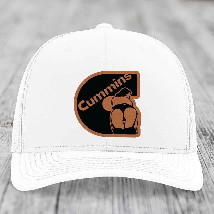 Cummins Curves - Leather Patch Hat - Rawhide to Black Patch - Richardson 112 Snapback Trucker Hat