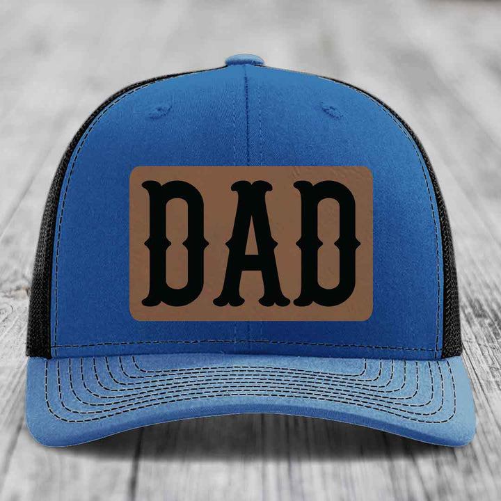 Blue and red trucker hat with &