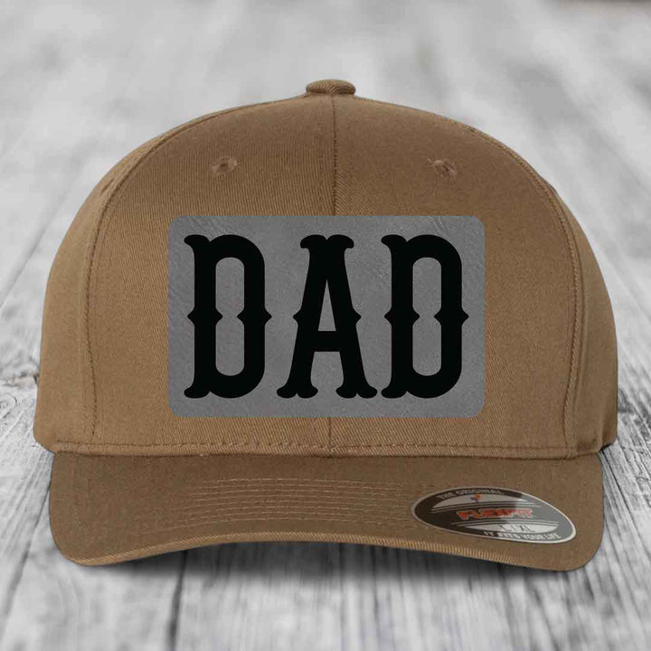 Brown dad hat with black &