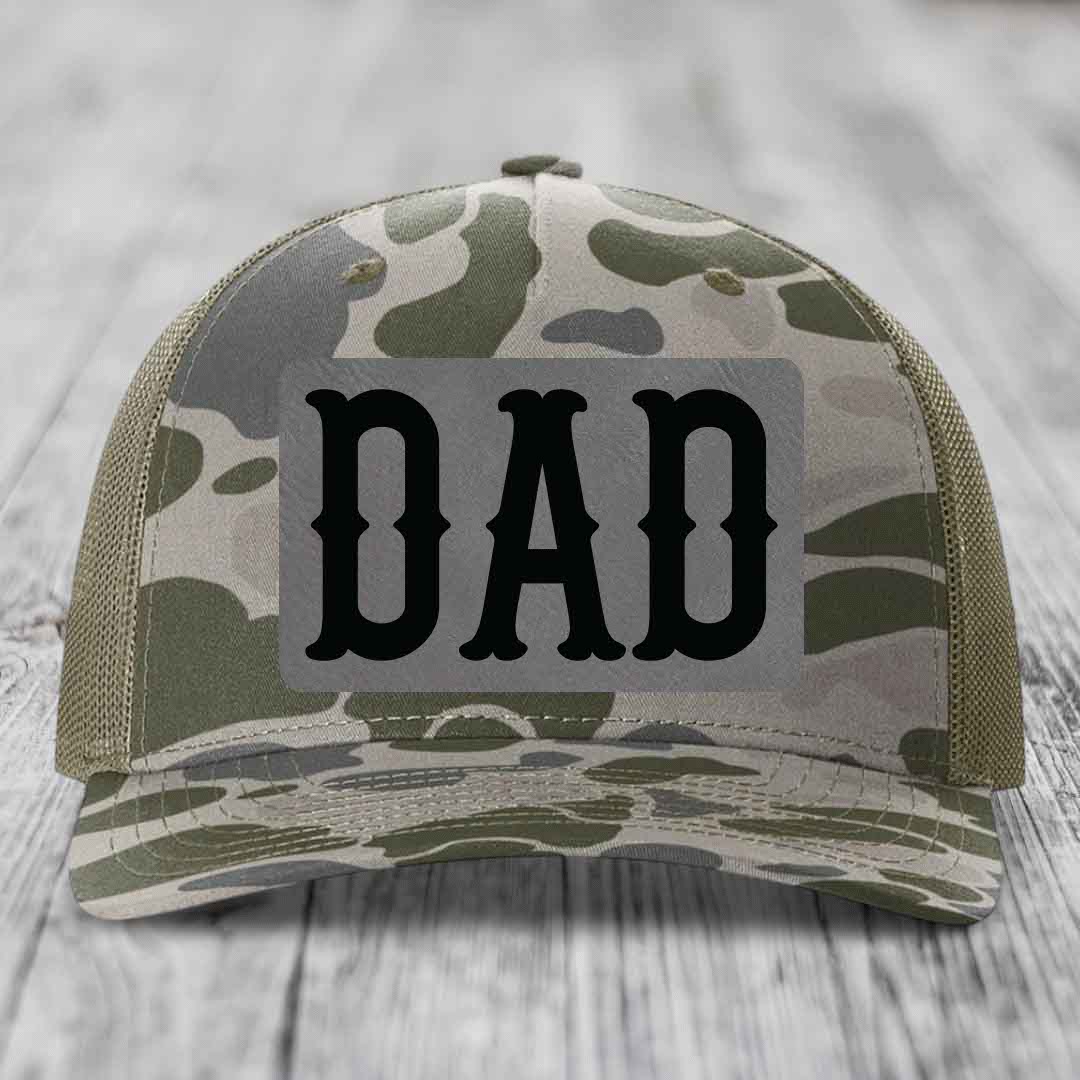 Camouflage trucker hat with black &