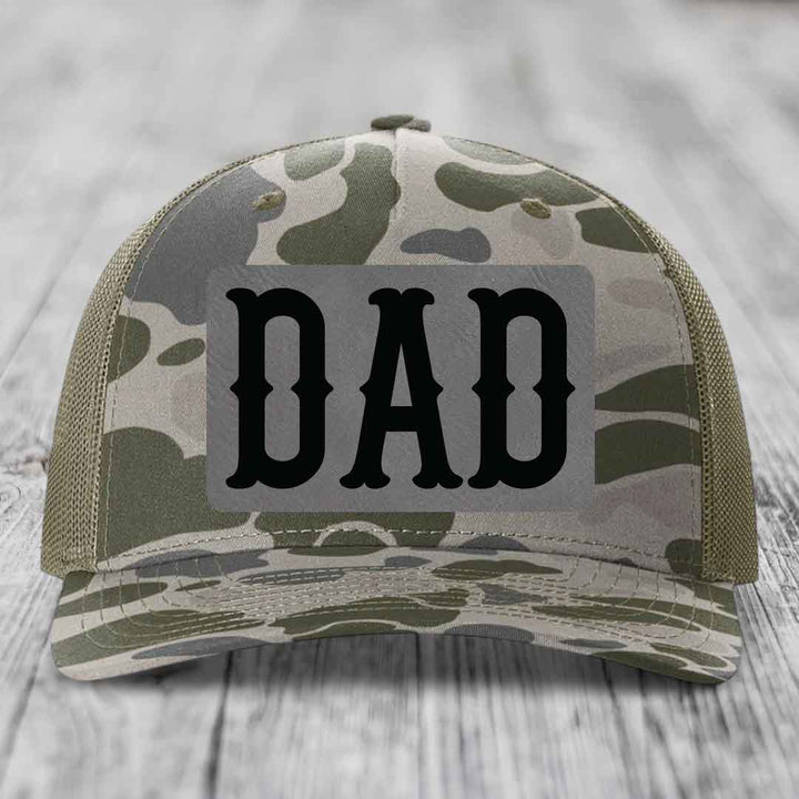 Camouflage trucker hat with black &