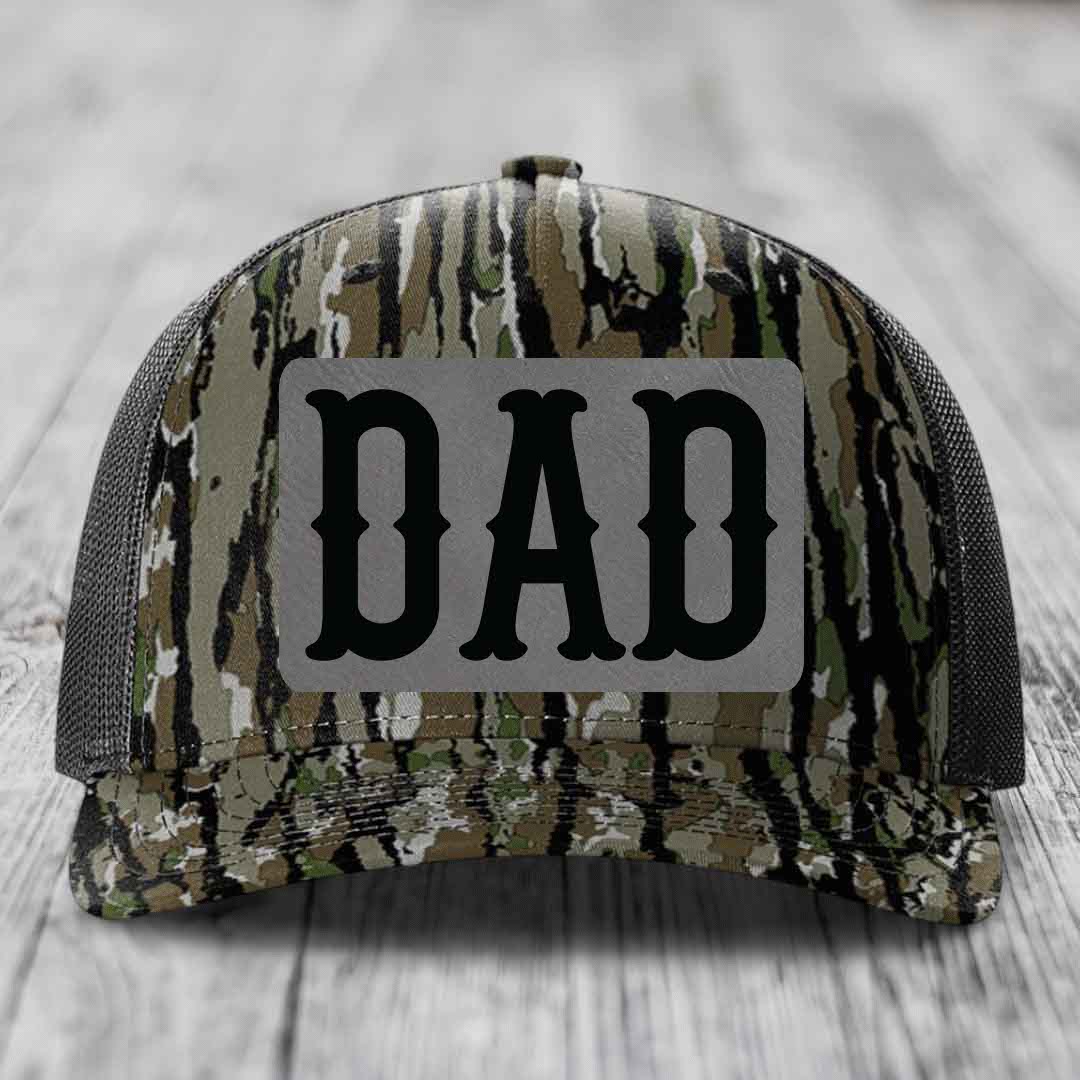 Black camouflage trucker hat with &
