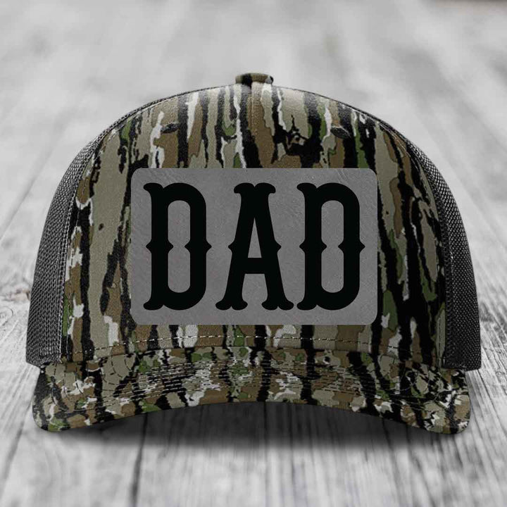 Black camouflage trucker hat with &