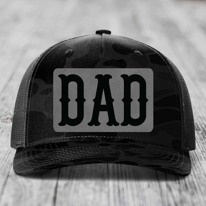 Camouflage trucker hat with black &