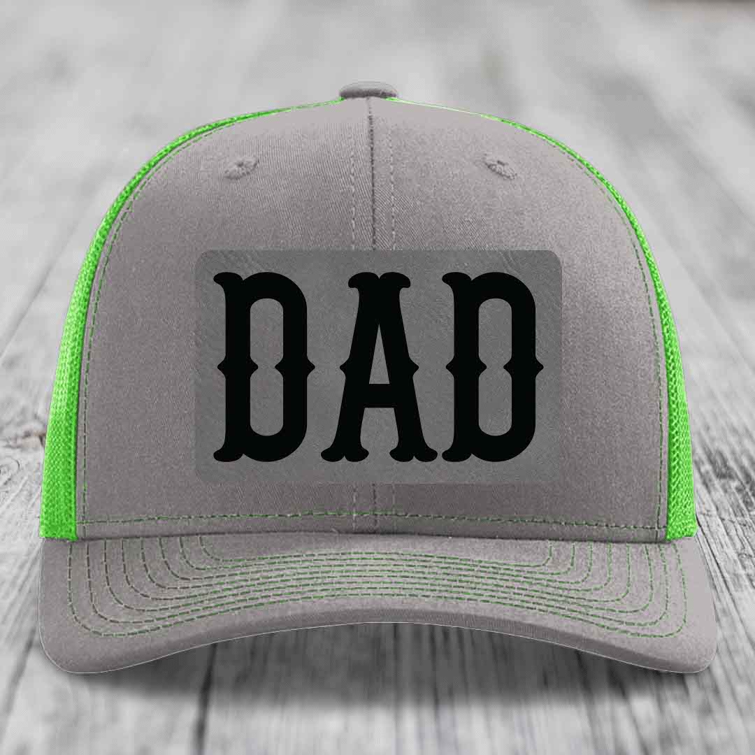 Grey trucker hat with orange mesh back and black &