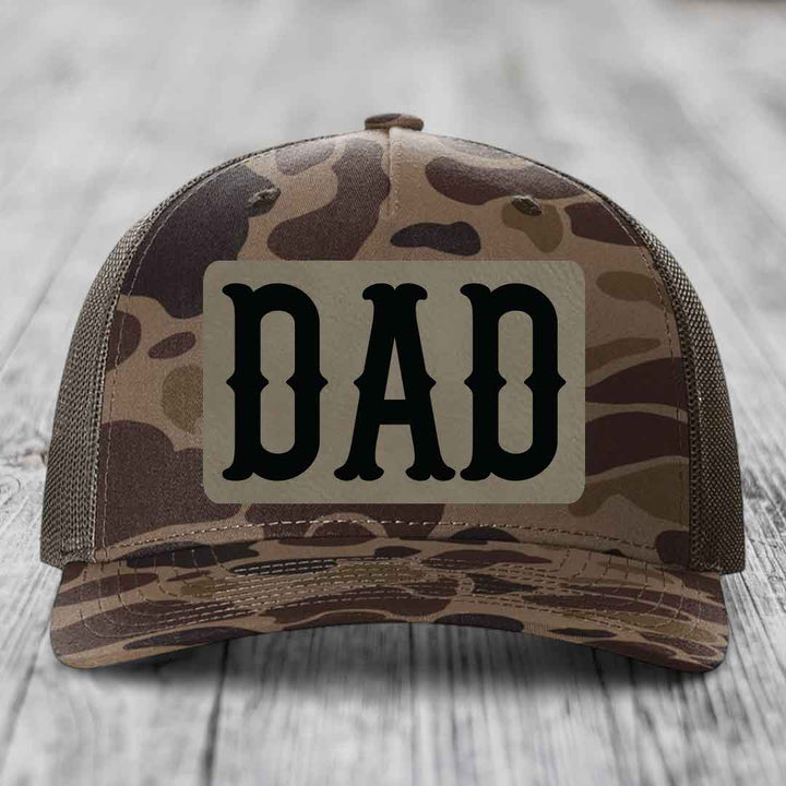 Camouflage trucker hat with black &