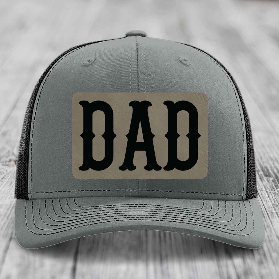 Grey trucker hat with white mesh back and black &
