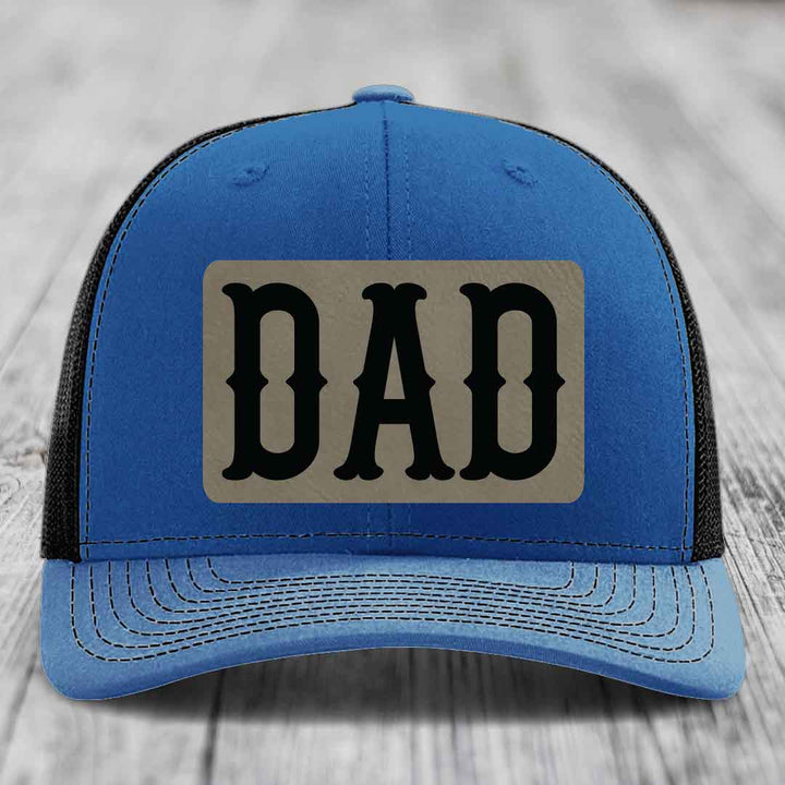Blue and red trucker hat with &