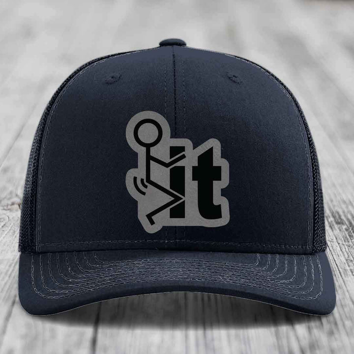 Black trucker hat with grey and black &
