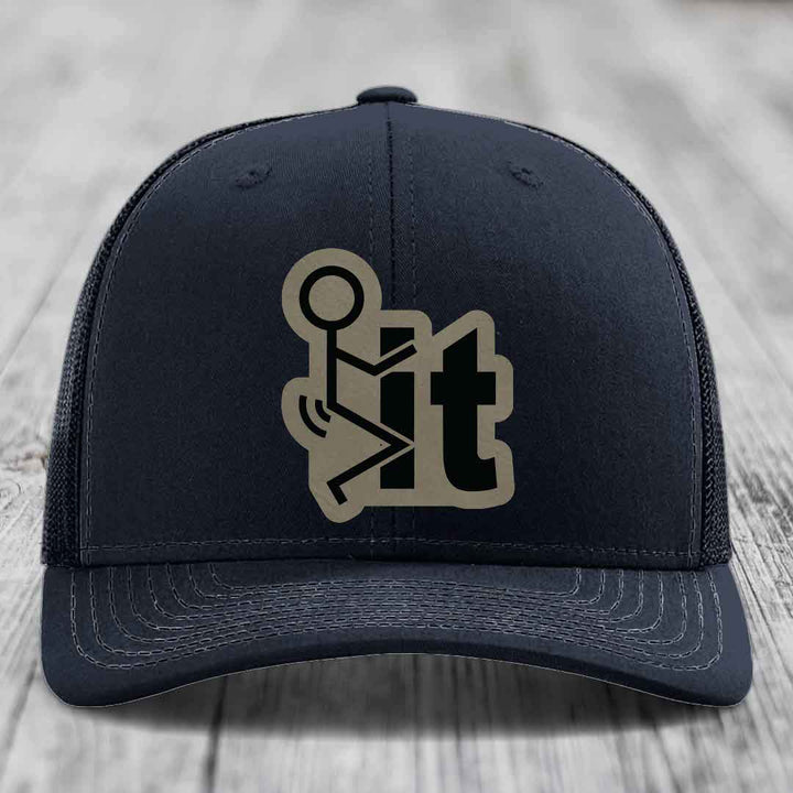 Black trucker hat with beige &