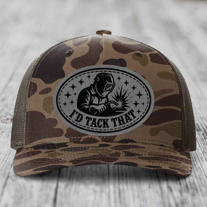 Camouflage trucker hat with black and grey &