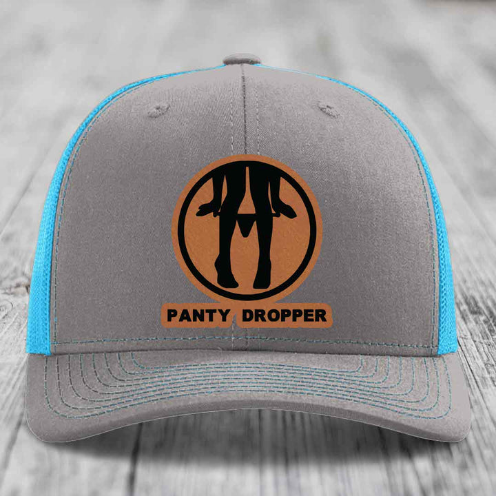 Panty Dropper - Leather Patch Hat - Rawhide to Black Patch - Richardson 112 Snapback Trucker Hat
