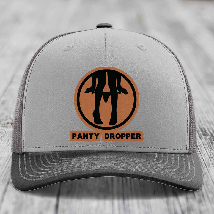 Panty Dropper - Leather Patch Hat - Rawhide to Black Patch - Richardson 112 Snapback Trucker Hat