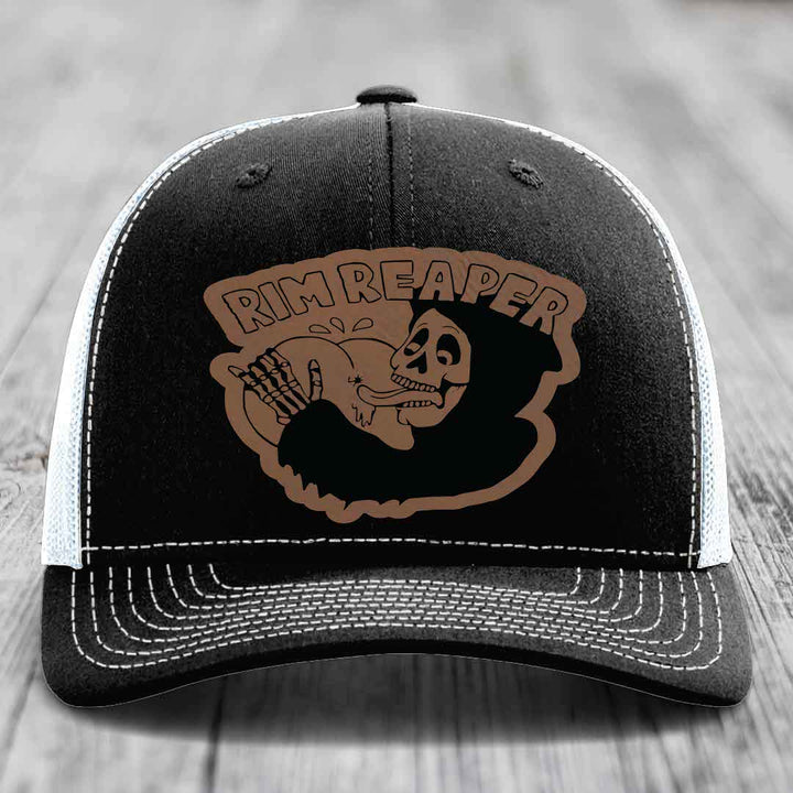Black trucker hat with brown &