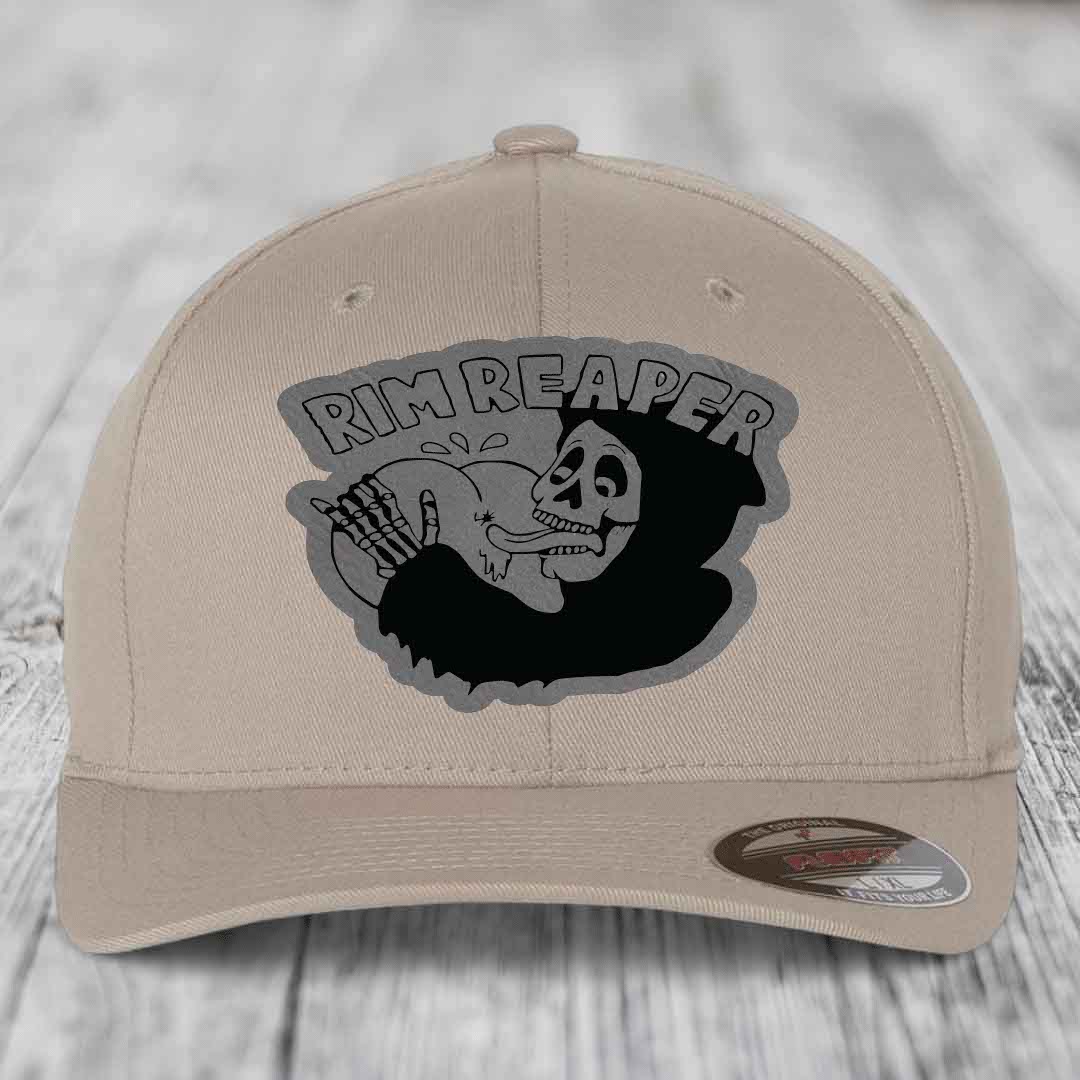 Beige baseball cap with black and grey &