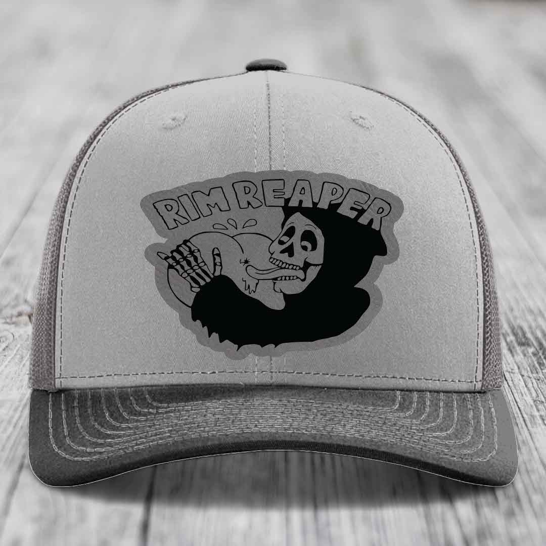 Grey trucker hat with black &