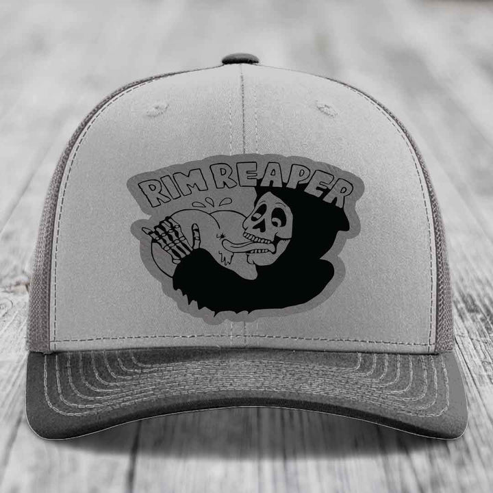 Grey trucker hat with black &